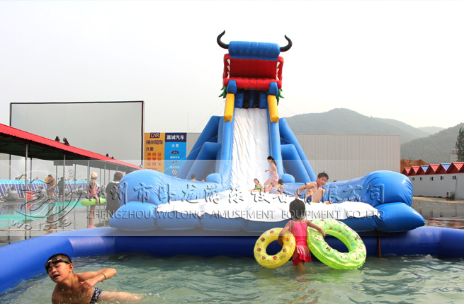 充氣水滑梯體驗好玩的滑道夏季水樂園趣味充氣大滑梯