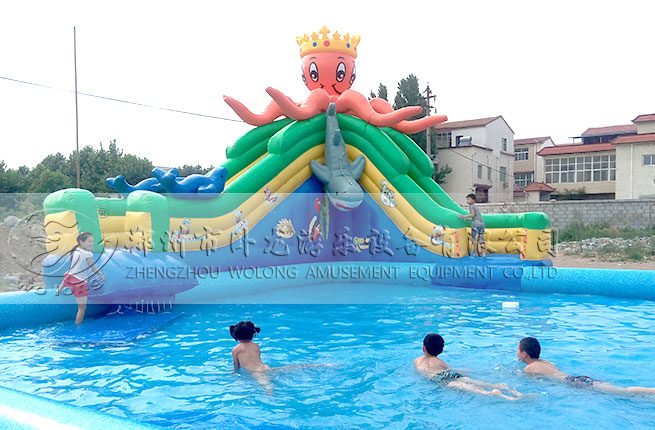 章魚嬉水樂園 趣味的夏季小型滑梯戲水設備 兒童嬉水樂園
